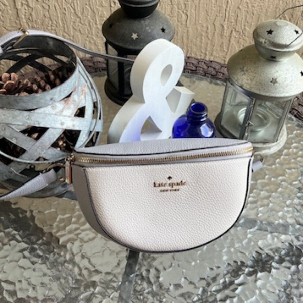 Kate Spade New York Pebbled Leather Belt Bag / Bum Bag – NWOT – Neutral Gray
